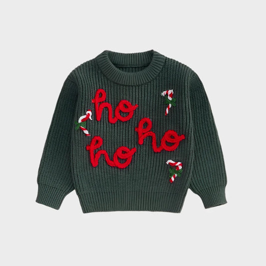 Embroidery Christmas Sweaters Long Sleeve O Neck