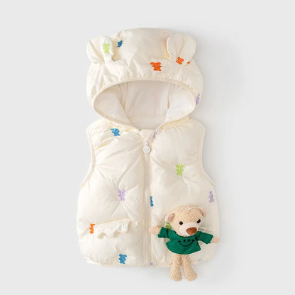 Autumn Winter Baby Cartoon Bear Vest