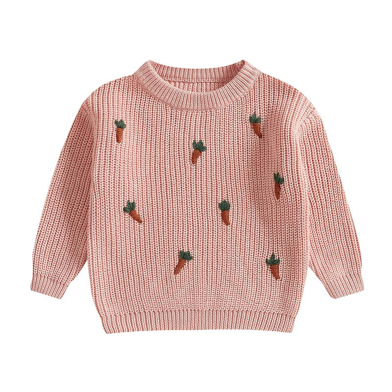 Carrot Embroidered Sweater