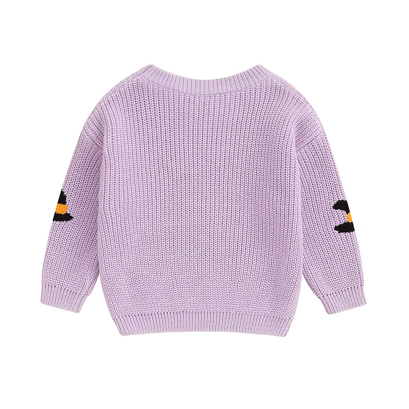 Halloween Embroidery Knitted Sweater