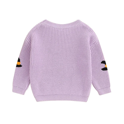 Halloween Embroidery Knitted Sweater