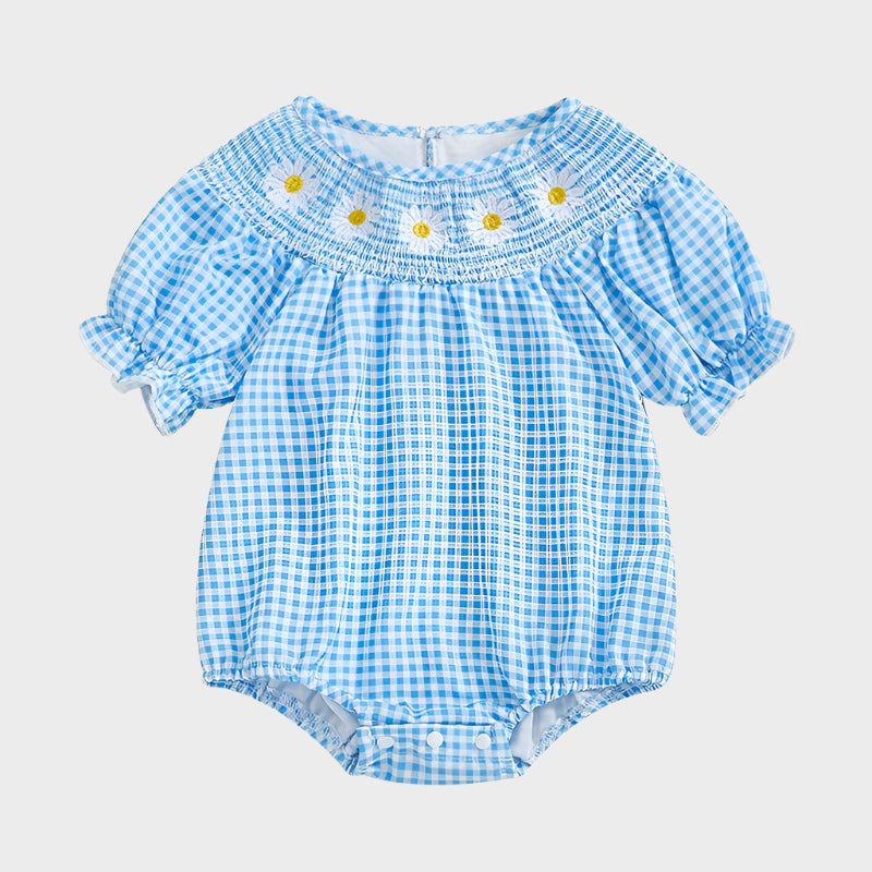 Plaid Embroidered Bodysuit