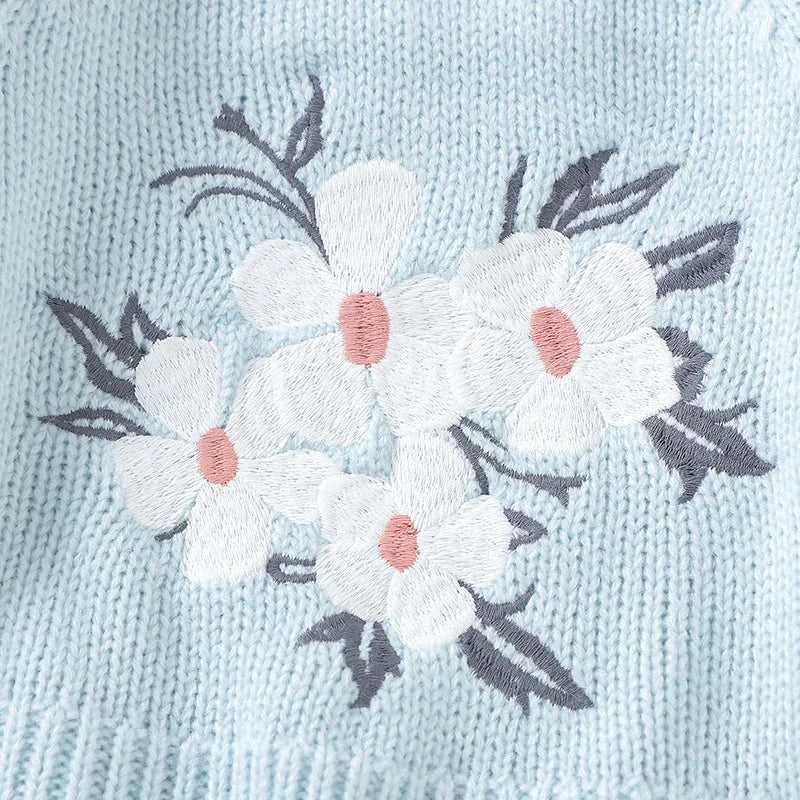 Snowflakes Embroidered Floral Bodysuit