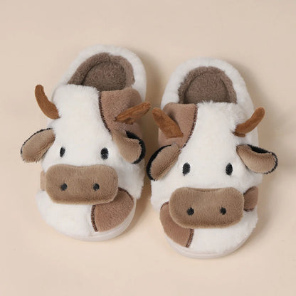 Pallene Cow milk Fuzzy Slippers