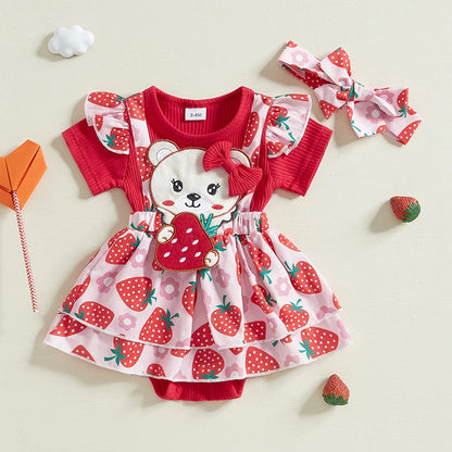 Bear Dress with Bow Headband