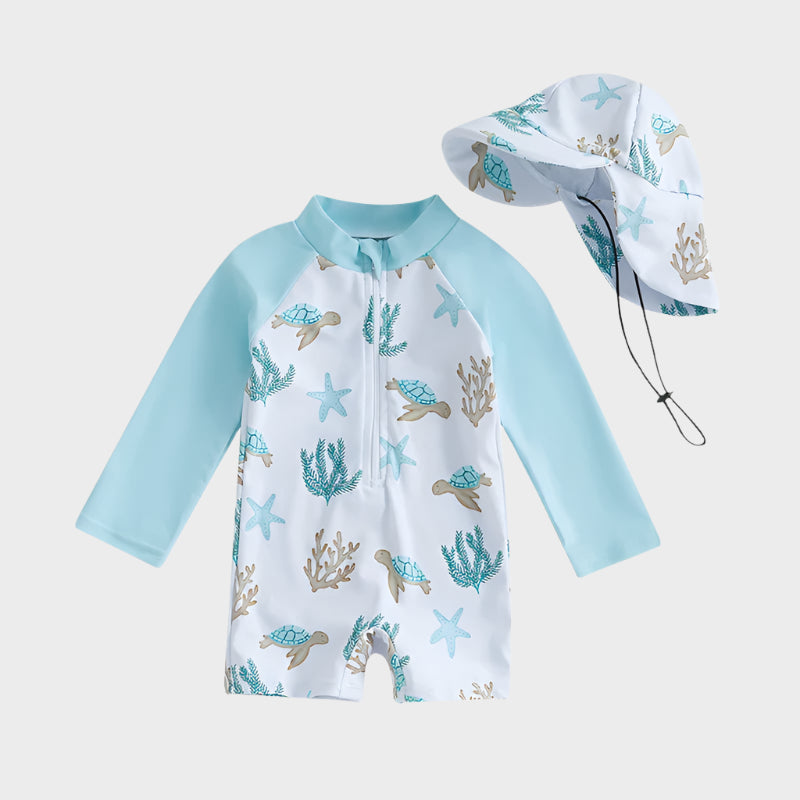 Maillot de bain 2 pièces à imprimé floral et protection contre les ruées vers la faune