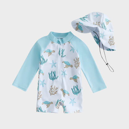 Maillot de bain 2 pièces à imprimé floral et protection contre les ruées vers la faune