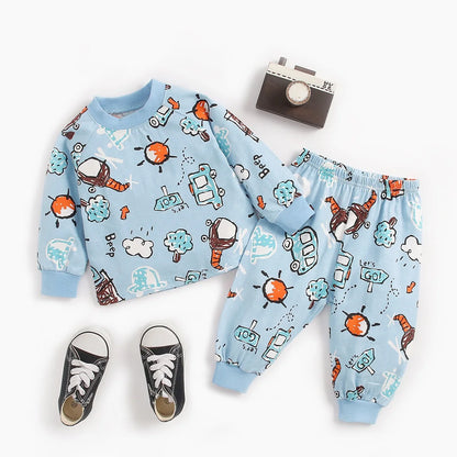 2 Piece Cartoon Autumn Suit