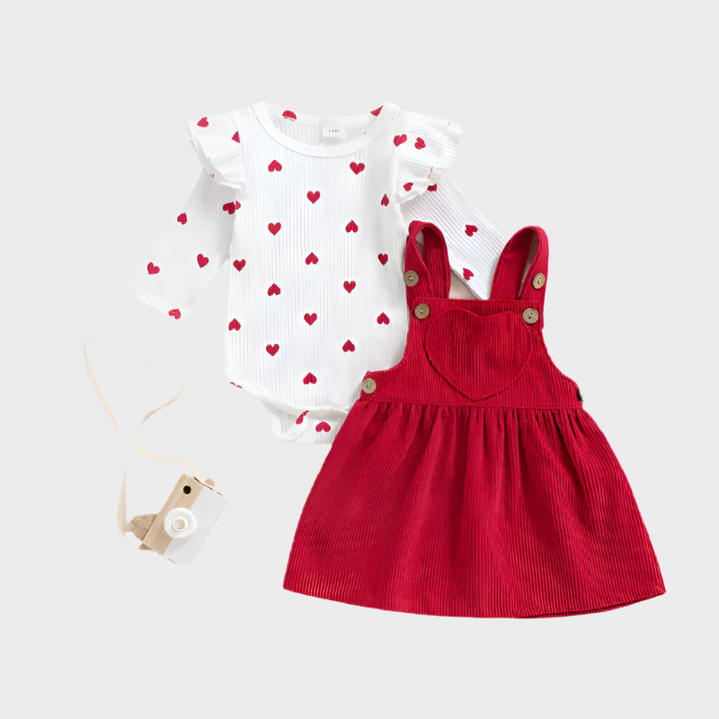 2 Piece Ruffle Heart Special Outfit