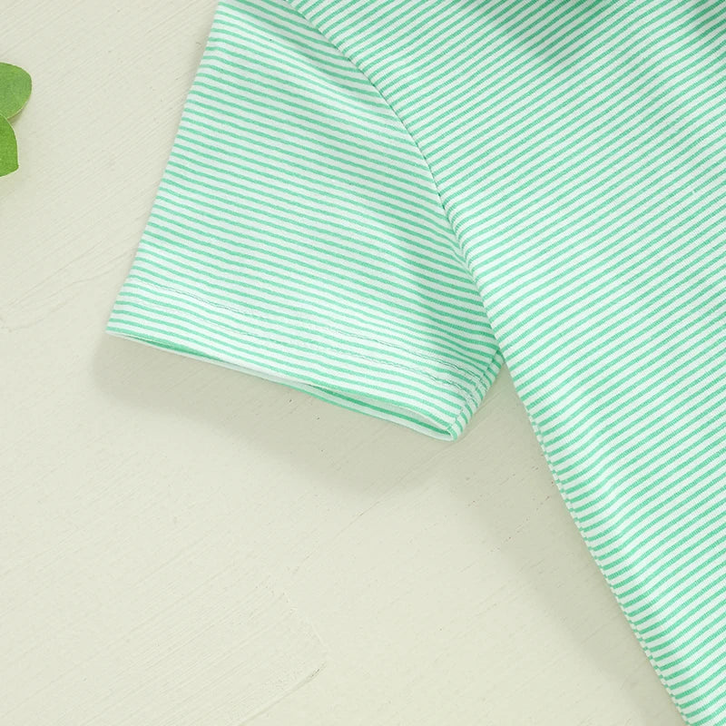 Summer Outfits Golf Embroidered Stripe Outfit