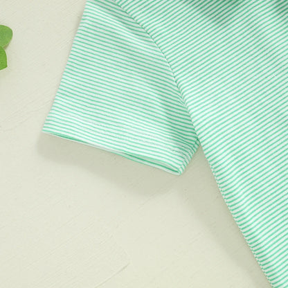 Summer Outfits Golf Embroidered Stripe Outfit