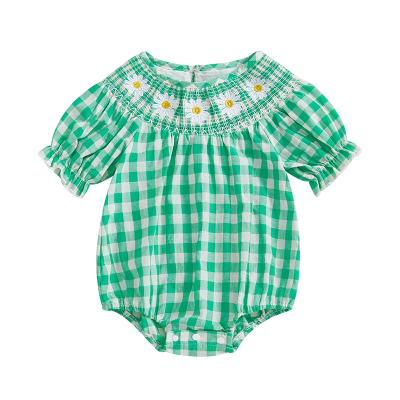 Plaid Embroidered Bodysuit