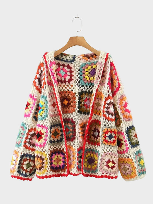 Handmade Crochet Knit Hooded Cardigan