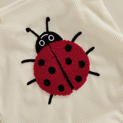 Sleeveless Embroidery Ladybug Bee Fruit