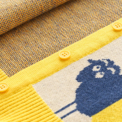 Pull à manches longues Workmanship™ Cartoon à col en V avec bouton