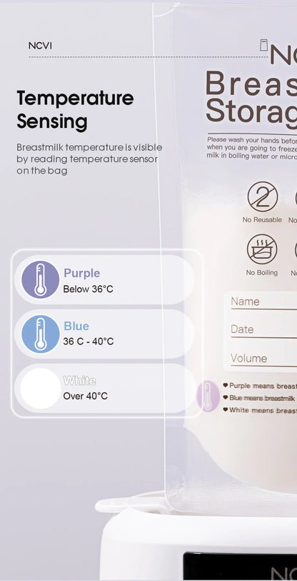Sacs de conservation du lait maternel NCVI, sacs de congélation de lait de 200 ml pour l'allaitement