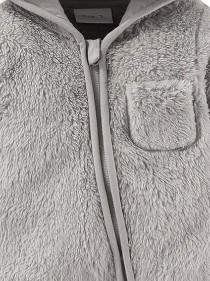 Combinaisons à capuche en polaire chaudes et épaisses