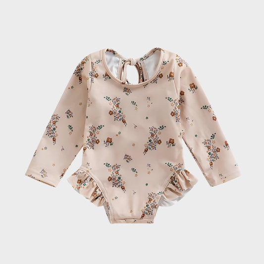 Maillot de bain à volants fleuris