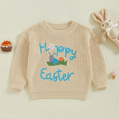 Happy Easter Embroidered Sweater