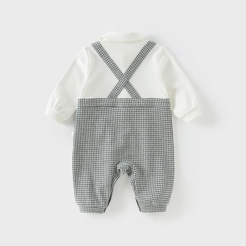 Combinaison formelle à carreaux pour bébé 