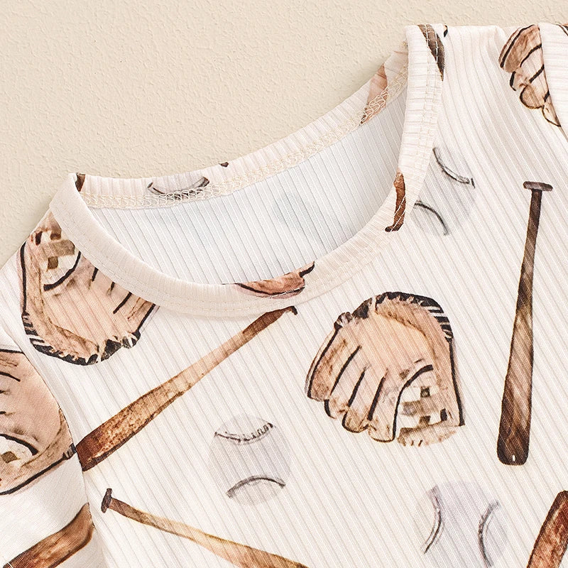 Baseball Short Sleeve Romper