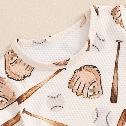 Baseball Short Sleeve Romper