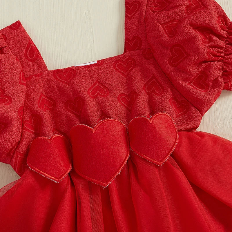 Robe barboteuse à manches courtes bouffantes, col carré avec bandeau à nœud