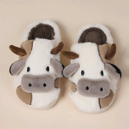 Pallene Cow milk Fuzzy Slippers