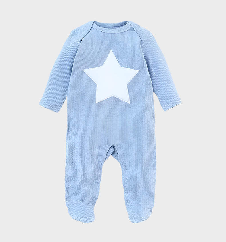 Long Sleeve Cotton Star Jumpsuit Footies Overall