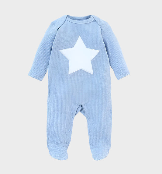 Long Sleeve Cotton Star Jumpsuit Footies Overall