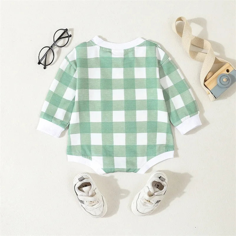 Body à manches longues avec poches et carreaux écossais