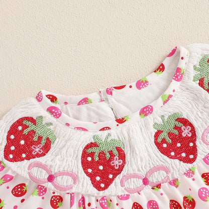 Fly Sleeve Ruffle Watermelon Rompers