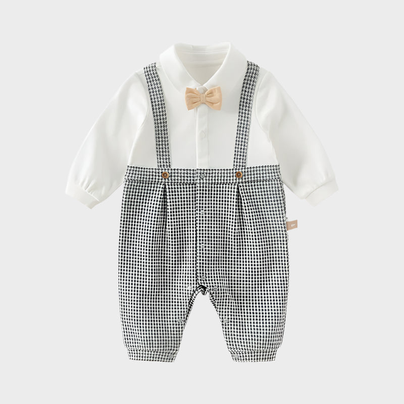 Combinaison formelle à carreaux pour bébé 