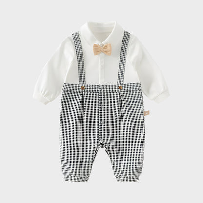 Combinaison formelle à carreaux pour bébé 