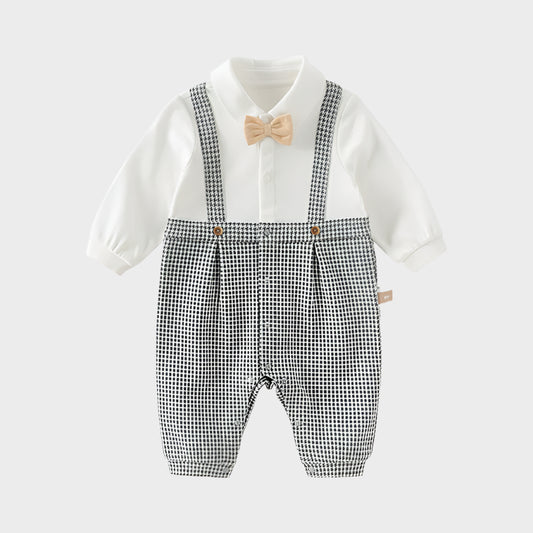 Combinaison formelle à carreaux pour bébé 