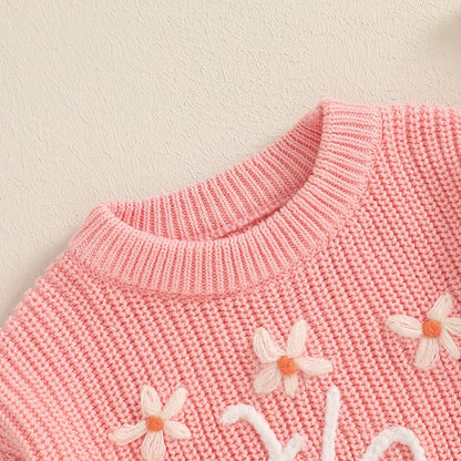 Embroidery Sweaters Long Sleeve