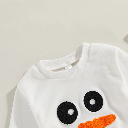 Snowman Embroidered Long Sleeve Bodysuits
