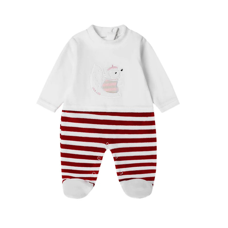 Combinaison rayée brodée