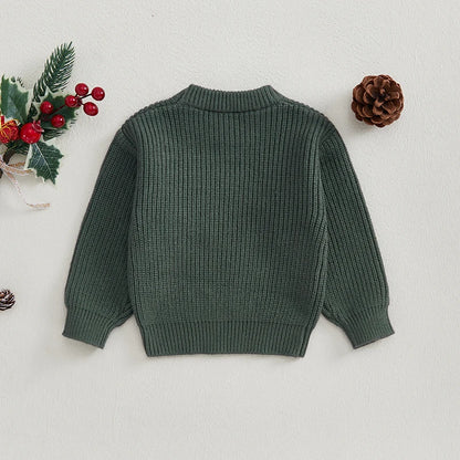 Embroidery Christmas Sweaters Long Sleeve O Neck