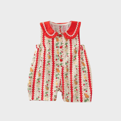 Romper with Rabbit Doll Collar