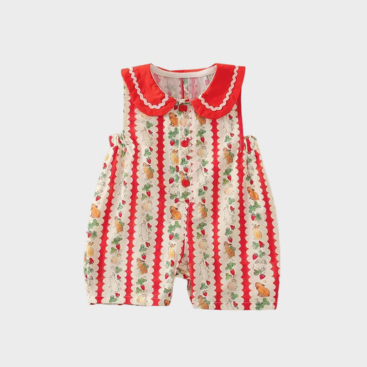 Romper with Rabbit Doll Collar