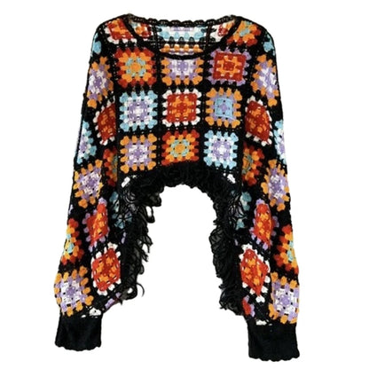 Puff Long Sleeve Tassels Pullover