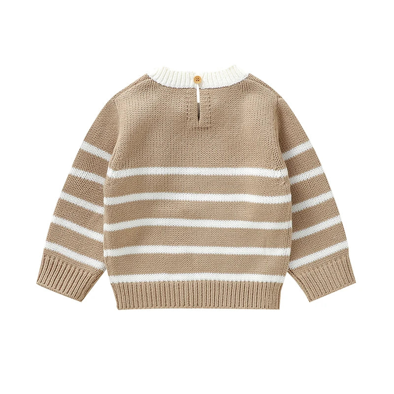 Vertical Strips O-neck Sweatshirt
