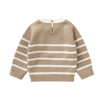 Vertical Strips O-neck Sweatshirt