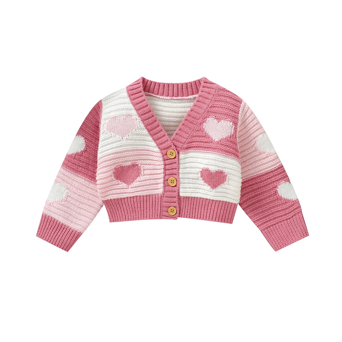 Heart-shaped V-neck Baby Cardigan