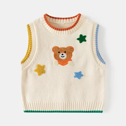 Pull sans manches motif ours de dessin animé 