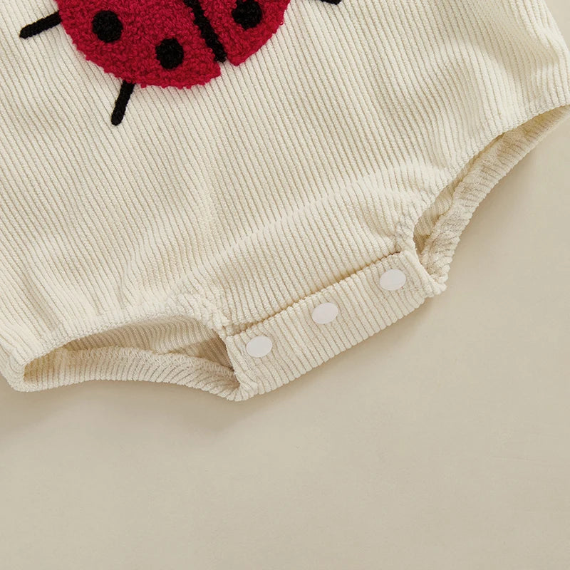 Sleeveless Embroidery Ladybug Bee Fruit