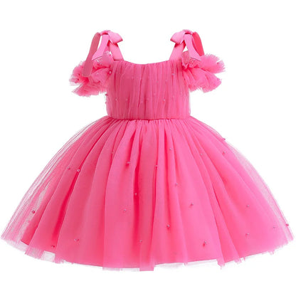 Mesh Bow Sling Baby Dress