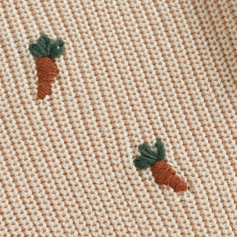 Carrot Embroidered Sweater