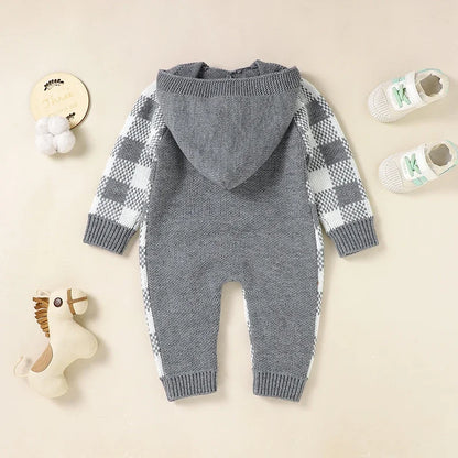 Checkered Hooded Onesie
